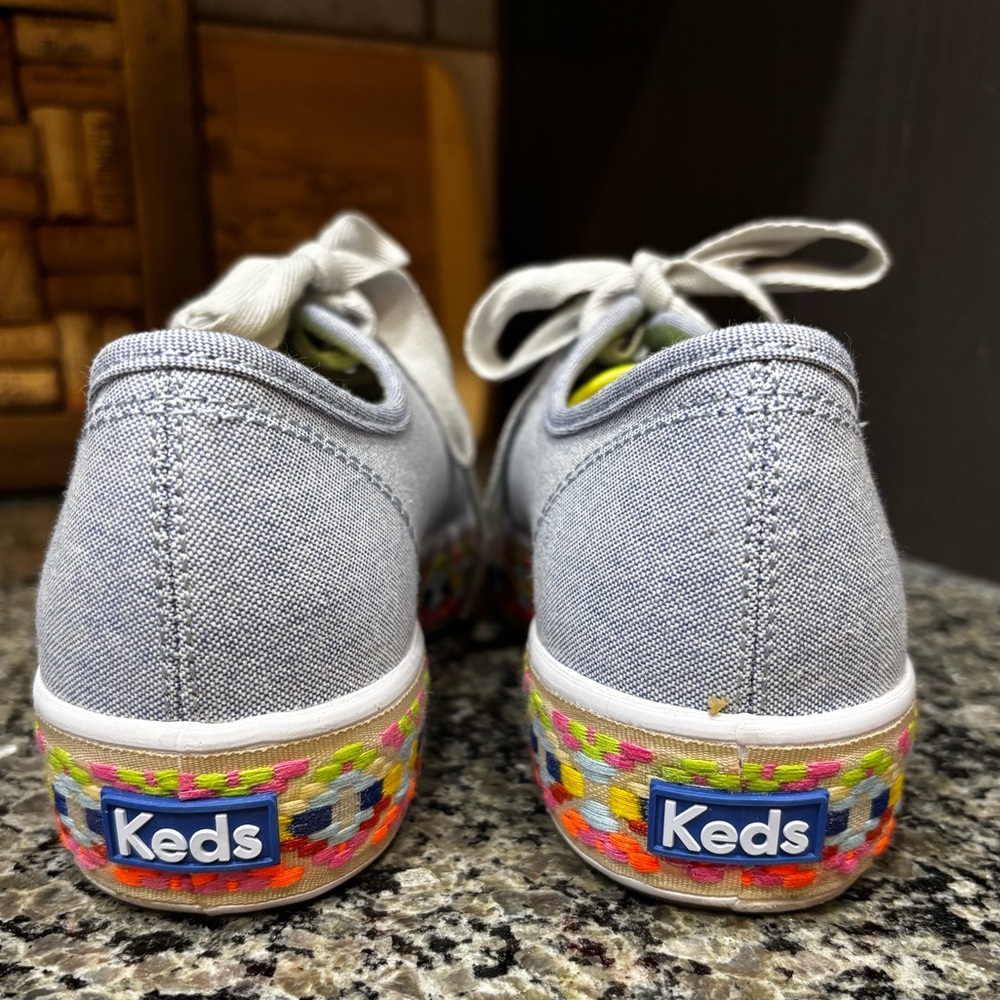 Keds Triple Kick Summer Foxing Embroidered Platform Sneaker Size 8 - Picture 6 of 9